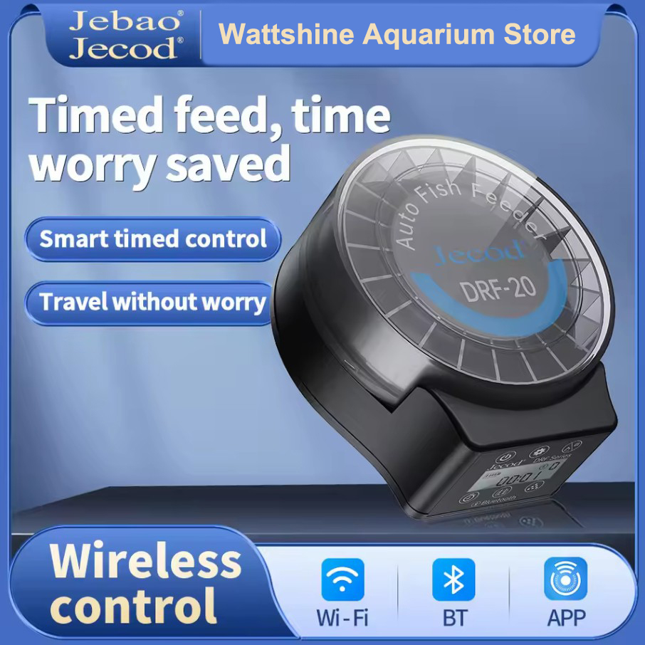 Fishing Line Dispenser - เครื่องให้อาหารปลาอัตโนมัติ Jebao Jecod DRF พร้อมรีโมทคอนโทรลบลูทูธ ควบคุมการให้อาหารแบบดิจิตอล